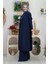 Kimono Bel Lastikli Pantolon Takım 8560 Lacivert 2