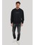 Bisiklet Yaka Siyah Slim Fit Sweatshirt 23FWM60168 1