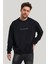 Bisiklet Yaka Siyah Slim Fit Sweatshirt 23FWM60168 5