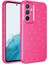 Galaxy Uyumlu S24 Plus Kılıf Kamera Korumalı Simli Lüks Koton Kapak-Pembe Koyu 1