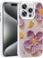 Apple iPhone Uyumlu 15 Pro Max Kılıf Çiçek Desenli Parlak Taşlı Sert Silikon Garden Kapak-Mor 1
