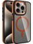 Apple iPhone 15 Pro Kılıf Magsafeli Mat Silikon Solo Kapak Turuncu 2