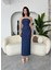 Julidress Puantiye Desenli Askılı Maxi Uzun Boy Premium Elbise 4