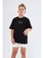Bisiklet Yaka Palmiye Baskılı Siyah Çocuk T-Shirt 1