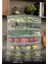 7’li Buzdolabı Dondurucu Organizer Mikrodalga ve Difrize Uygun Saklama Kabı Yeşil 5x(3,5LT) 2x(1,65LT) 2