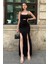 Ip Askılı Çift Yırtmaç Detaylı Dekolteli Maxi Boy Elbise DFL4006 1