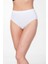 Dikişsiz Yüksek S-M-L-XL-2XL Beden Silikon Bel Bato Slip Korse Külot Beyaz 1