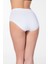 Dikişsiz Yüksek S-M-L-XL-2XL Beden Silikon Bel Bato Slip Korse Külot Beyaz 4