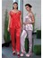 241 Bayan Saten Pijama Takımı Kırmızı 1