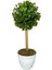Yapay Ağaç Şimşir Top Tek Toplu 12X31CM Beyaz Saksıda 1
