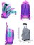 Pembe Mor Dondurma Işıklı Tekerlekli Okul Çantası ve Beslenme Seti - Kız Çocuk 2