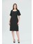 Tolga Saraçoğlu Kadın Yuvarlak Yaka Kısa Kol Şık Elbise BELB001 Siyah 1
