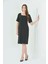 Tolga Saraçoğlu Kadın Yuvarlak Yaka Kısa Kol Şık Elbise BELB001 Siyah 3