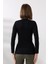 Uzun Kol V Yaka Penye Kompakt Body 19645 Siyah 4