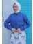 Etekli Çiçek Desenli Ceketli Ikili Takım Indigo 24YT685 2