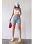 Paçası Püsküllü Desenli Denim Şort DFL4010 3