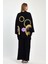 Kadın Gold Siyah Sırtı ve Pantolonu Desenli Tunik Bluz Pantolon Üçlü Takım 1