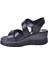 Iskarpin 23740-05 Siyah Kadın Deri Sandalet 3