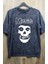 Unisex Misfits Baskılı Yıkamalı Tişört, Oversize Rock-Metal Baskılı Eskitme T-Shirt 1