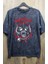 Unisex Motörhead Baskılı Yıkamalı Tişört, Oversize Rock-Metal Baskılı Eskitme T-Shirt 1