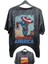 Unisex Captain America Baskılı Yıkamalı Tişört, Oversize Marvel Comics Baskılı Vintage T-Shirt 1