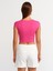 30528 Pamuk ve Modal Karışımlı Crop Top-Fuşya 2