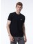 Bisiklet Yaka Düz Siyah Erkek T-Shirt 24EU1M0F01JP400_T-SHIRT 2