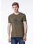 Bisiklet Yaka Baskılı Kahve Erkek T-Shirt 24EU1P0F011P400_T-SHIRT 1