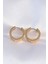 Mulvxxmd XDN02 Çelik Gold Renk Zirkon Taşlı Cartier Model Halka Küpe (Mulvix) 1