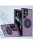 Samsung Galaxy S24 ile Uyumlu Kılıf 360° Dönen Magstand Kılıf Yüzüklü Parmak Geçmeli Stand Olabilen 2mm Çıkıntı Kamera Koruma Magsafe ile Uyumlu Matte Ring Kapak Purple 2