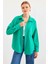 Kadın Su Yeşil Tek Cepli Oversize Keten Ayrobin Gömlek HZL24S-BD1201531 1