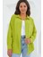 Kadın Fıstık Yeşil Tek Cepli Oversize Keten Ayrobin Gömlek HZL24S-BD1201531 1