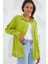Kadın Fıstık Yeşil Tek Cepli Oversize Keten Ayrobin Gömlek HZL24S-BD1201531 3