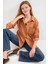 Kadın Camel Tek Cepli Oversize Keten Ayrobin Gömlek HZL24S-BD1201531 3