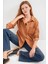 Kadın Camel Tek Cepli Oversize Keten Ayrobin Gömlek HZL24S-BD1201531 4