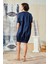 Elastik Detaylı Elbise Lacivert 4
