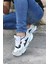 Runner Beyaz Lacivert Ortopedik Günlük Garantili Yürüyüş Koşu Sneaker Spor Ayakkabı RUNNER-1987 3