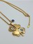 Gold Nazar Boncuklu Mineli Yonca Burgu Çelik Kolye 1