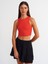 20820 Dikiş Efektli Crop Top-K.kırmızı 1
