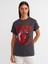 31064 Baskılı Bisiklet Yaka T-Shirt-Antrasit 1