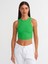 20820 Dikiş Efektli Crop Top-Yeşil 1
