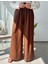 Keten Karışımlı Pantolon Kahve 2