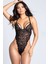 Kadın Siyah Sırt Dekolteli Ip Detaylı Şık Babydoll Gecelik 2