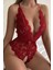 For Dreams Özel Bölgesi Açık Babydoll - Dantel Bodysuit Kırmızı 4