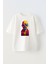 Unisex Beyaz Oversize Pamuk Top Sakallı Gözlüklü Erkek Baskılı Örme T-Shirt 1