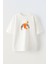 Unisex Beyaz Oversize Pamuk Basketbol Top Smaç Baskılı Örme T-Shirt 1