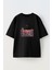 Unisex Siyah Oversize Pamuk Spiderman Düşüyor Baskılı Örme T-Shirt 1