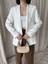 Keten Blazer Caket Beyaz 1