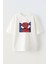 Unisex Beyaz Oversize Pamuk Spiderman Dertli Baskılı Örme T-Shirt 1