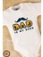Özel Tasarım %100 Organik Dad Is My Hero Baskılı Bebek Body Zıbın 1
